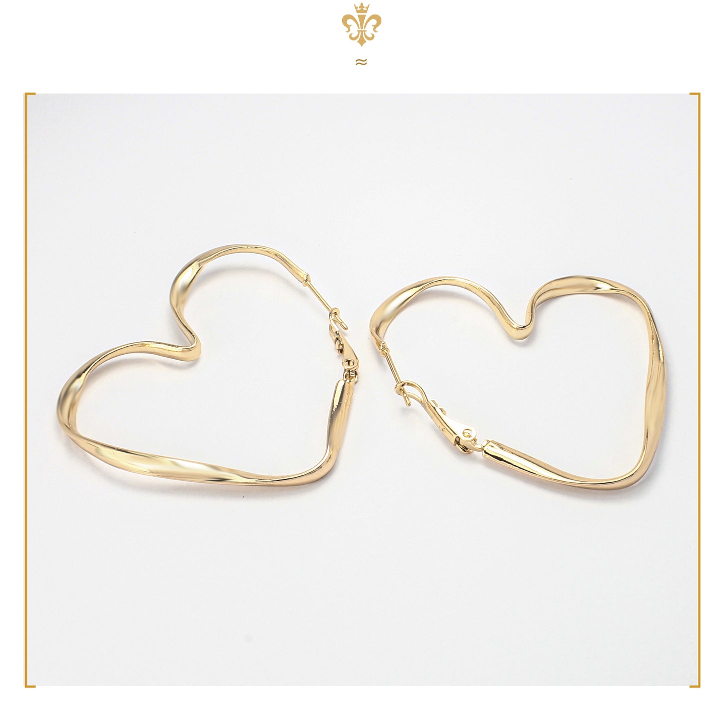 Aretes Arracadas De Corazon De Espiral Oro Laminado 18k