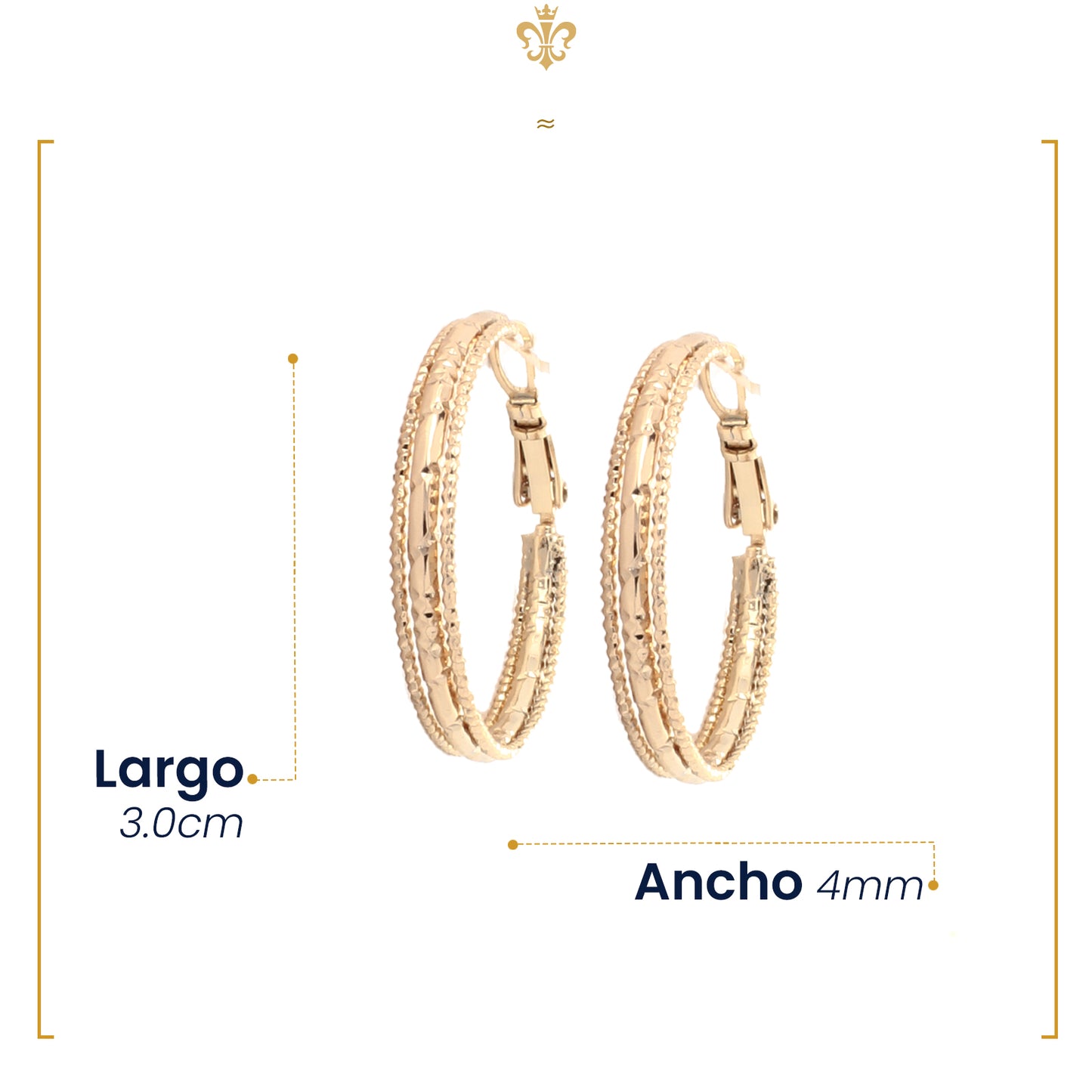 Mini Arracadas Triples De Oro 18k Laminado Chicas