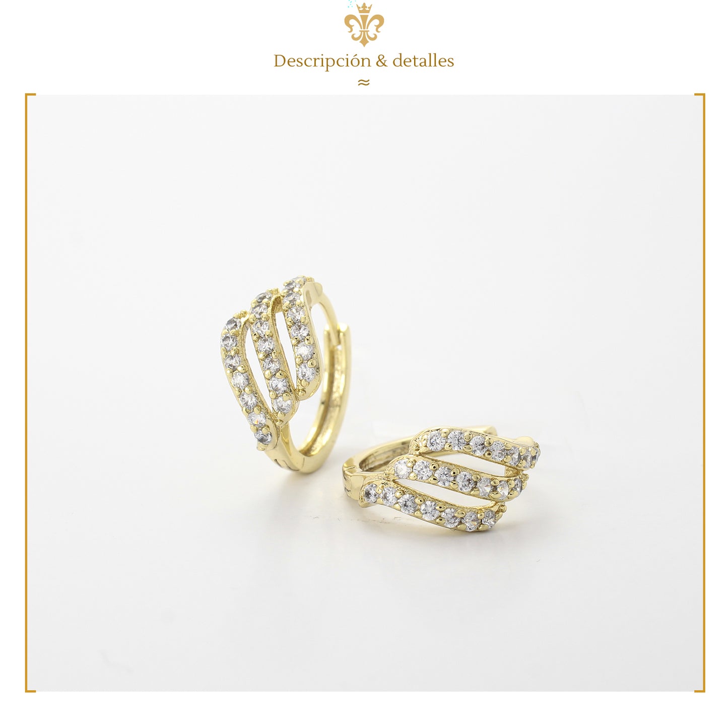 IMPERO JEWELRY Aretes Arracaditas De Oro Laminado 14k Para Mujer