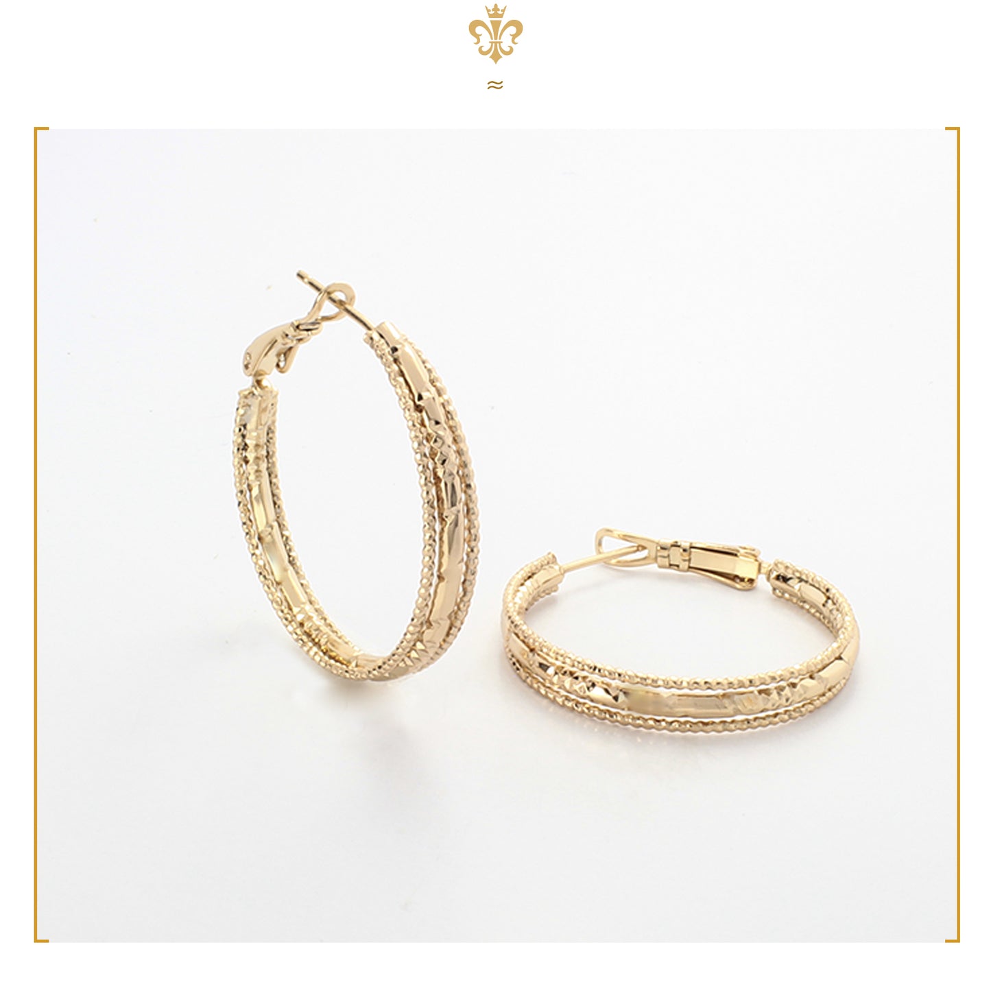 Mini Arracadas Triples De Oro 18k Laminado Chicas