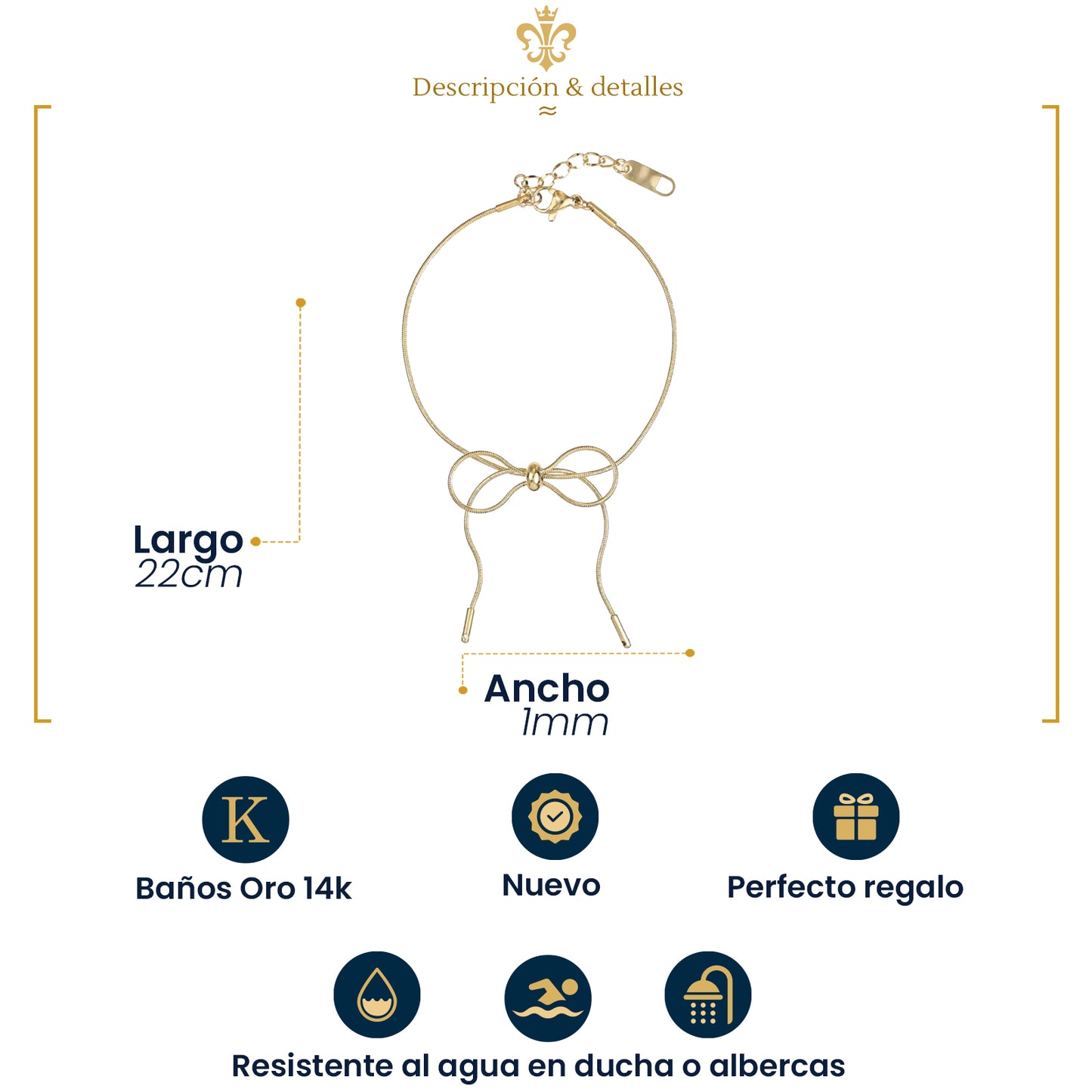 Pulseras delgadas de Mujer en Acero Inoxidable con Moño