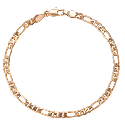 esclava pulsera unisex tejido figaro en oro lamiando 18k grosor 4mm