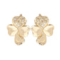 Aretes Arracadas Huggies Swarovski Medianas Corazón Trebol