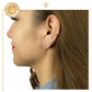 arete para mujer de gancho diagonal estilo rayo con nube y cristales en oro laminado 14k