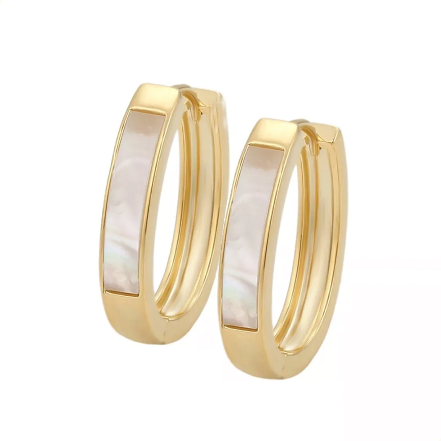 IMPERO JEWELRY Arracadas Para Mujer En Oro Laminado Con Cristal Madre Perla