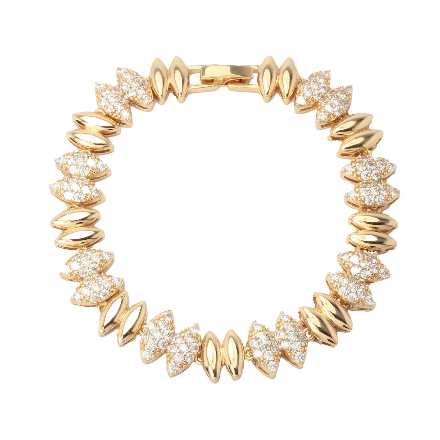 IMPERO JEWELRY Esclava Pulsera De Mujer Cristales Swarovski En Oro Laminado 18k Para Regalo