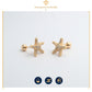 Aretes Broqueles De Bolita Estrellas De Mar Mujer Swarovski