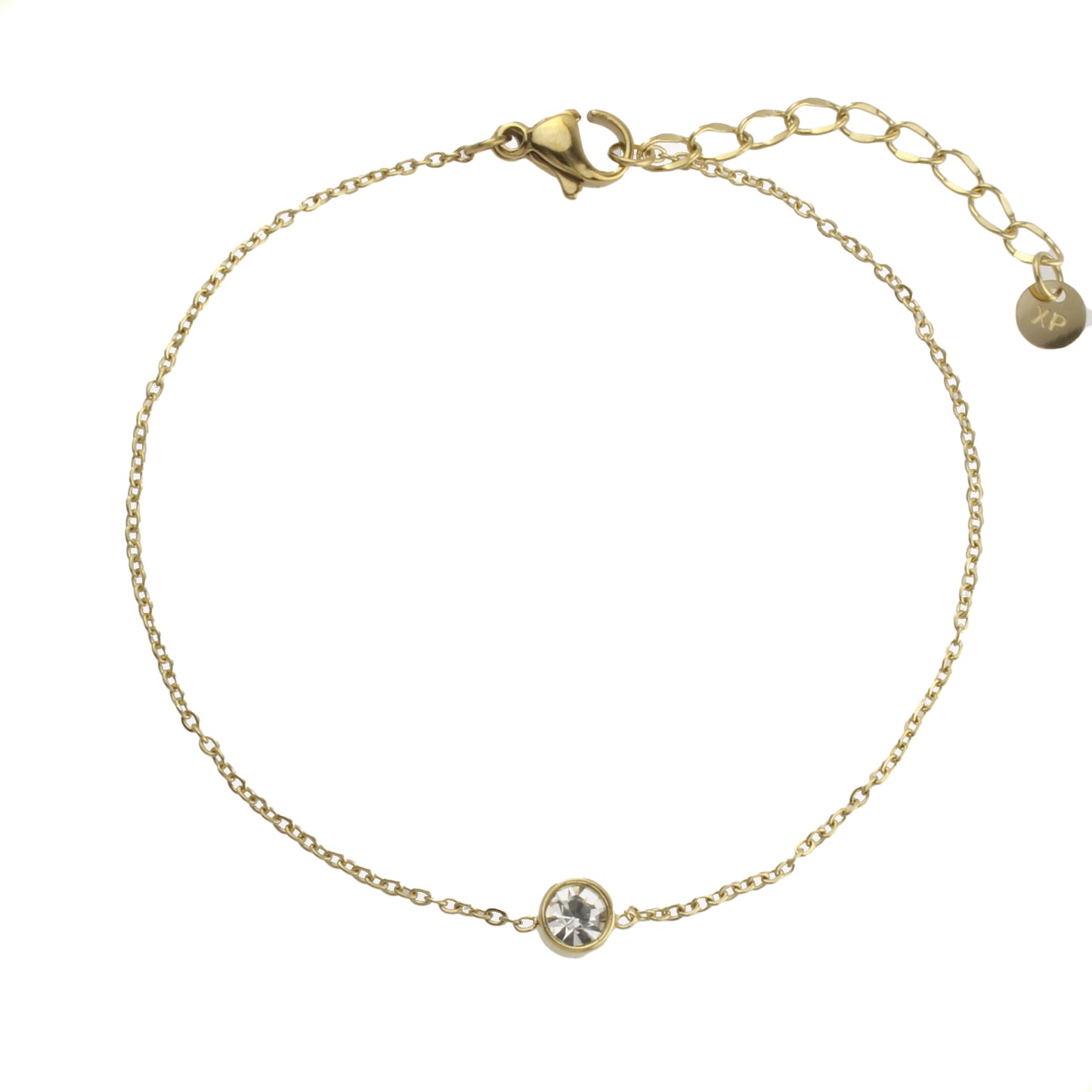 Esclava Pulsera De Mujer Ajustable con cristal solitario