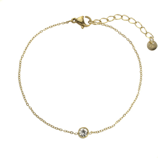 Esclava Pulsera De Mujer Ajustable con cristal solitario