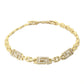 Esclava Pulsera De Placa con Grecas Diamantadas Para Mujer En Oro Laminado 14K