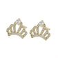 IMPERO JEWELRY Aretes Broquel De Coronas De Princesa Niña Oro Laminado 14k swarovski