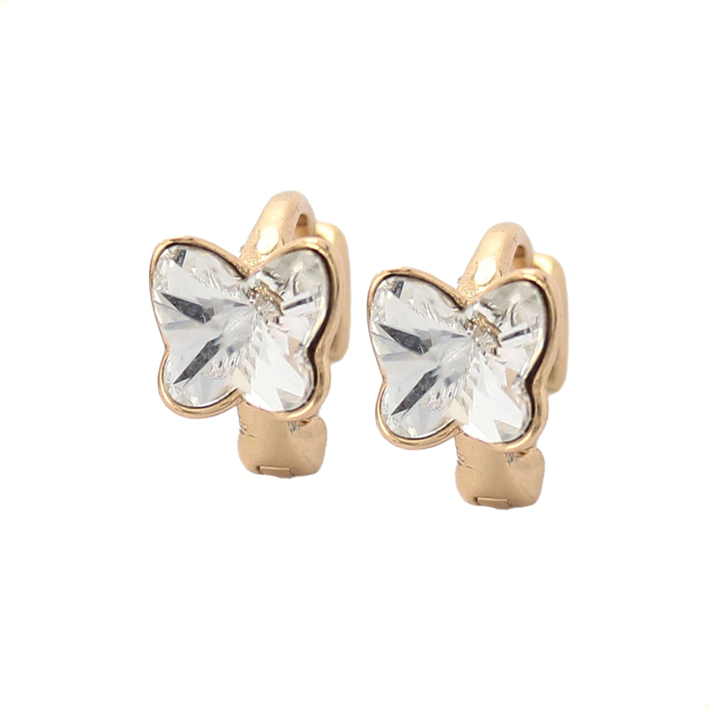 Aretes Arracaditas De Oro Laminado 18k De Mariposas Con Cristales