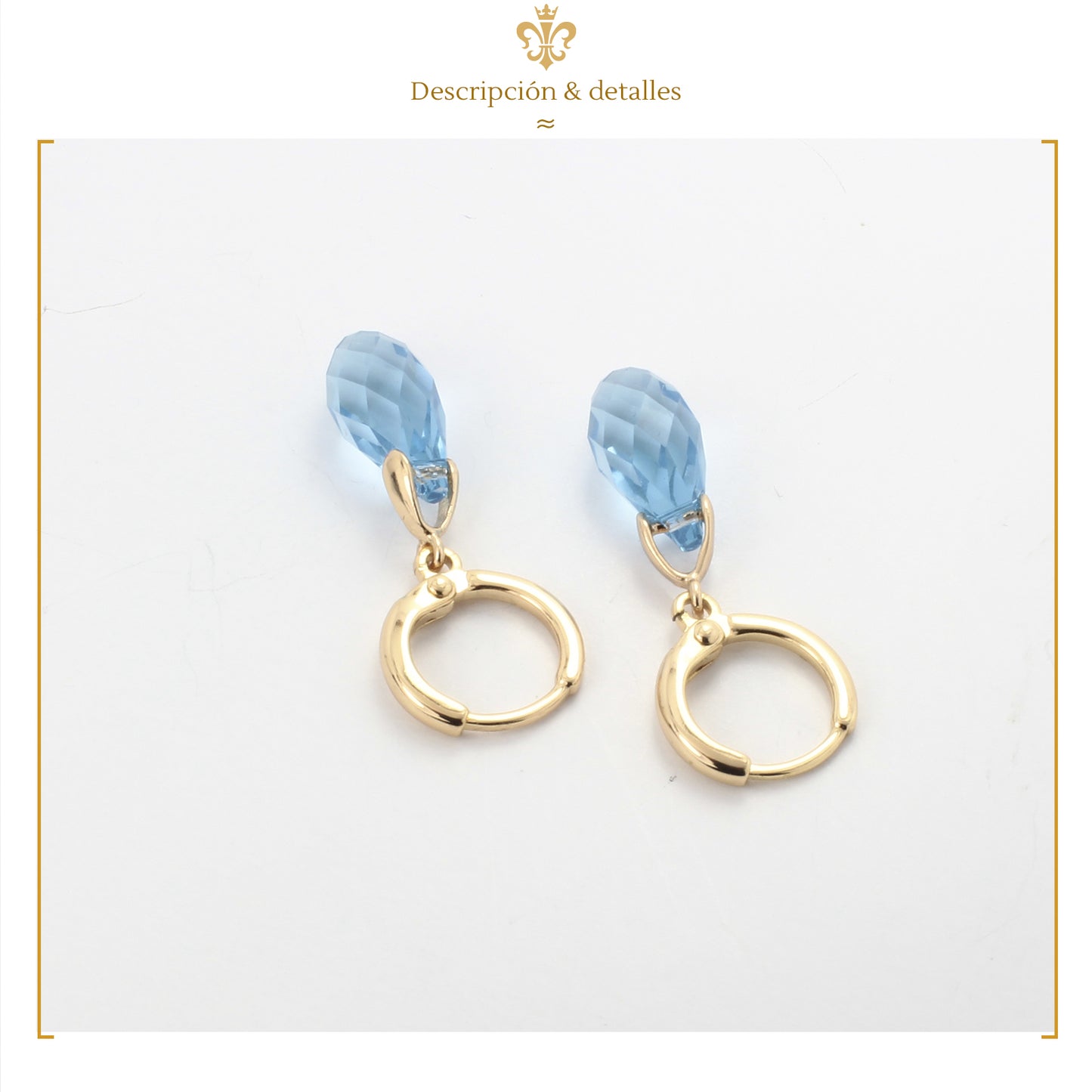 Elegantes Aretes De Cristal Swarovski Largos Con Diseño Gota