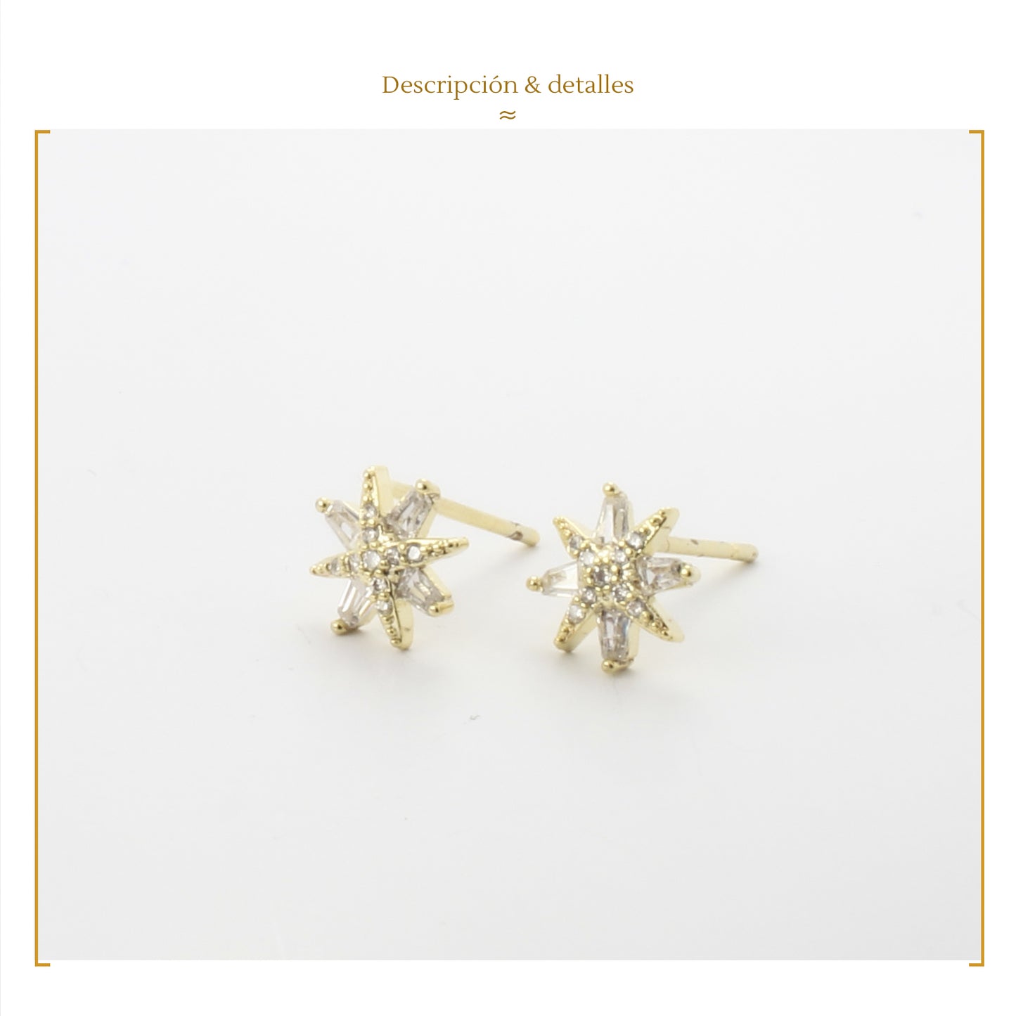 Aretes De Estrellas Broqueles Swarovski Oro Laminado 18k