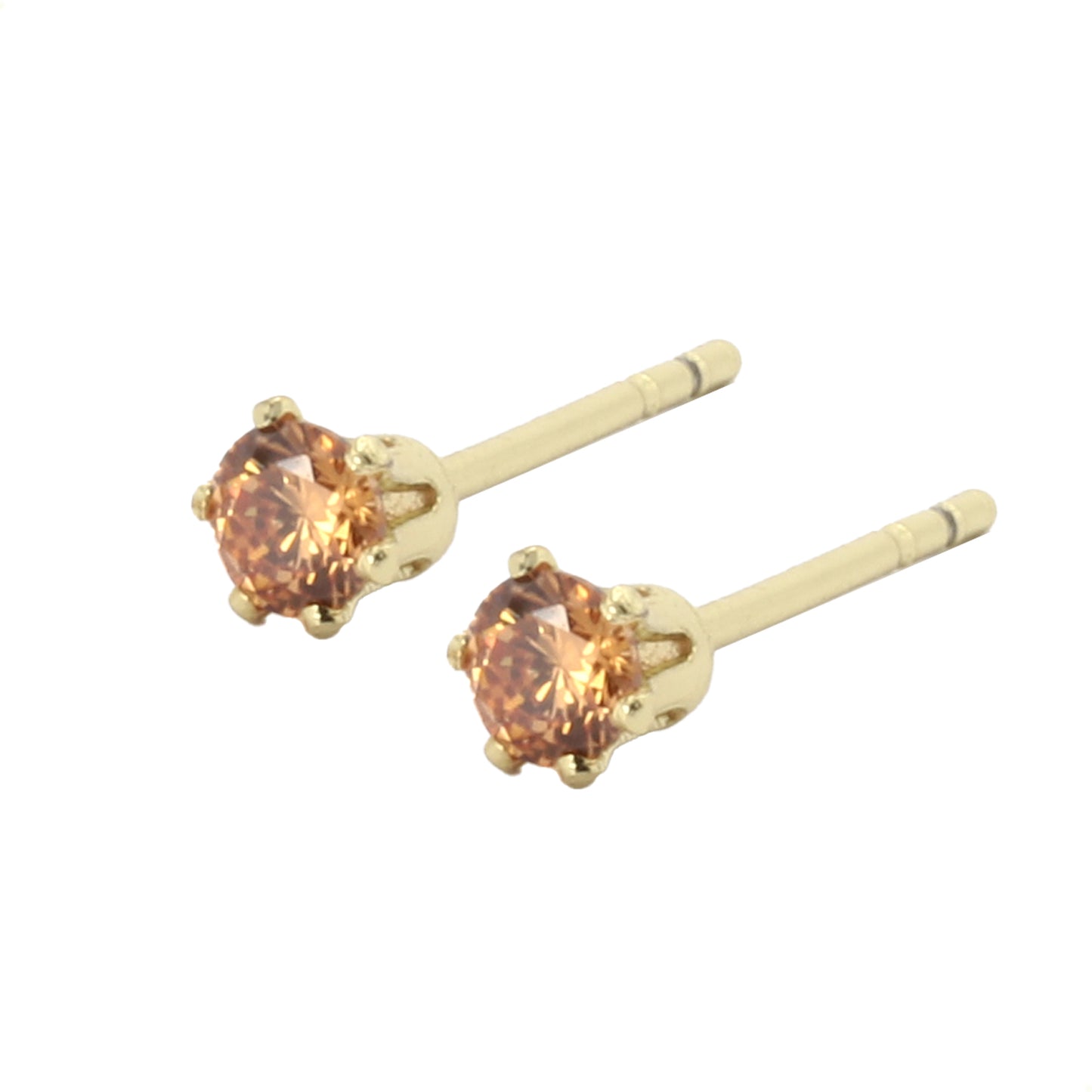 Aretes Broqueles Swarovski De Colores En Oro Laminado 14k Pequeños De 3mm