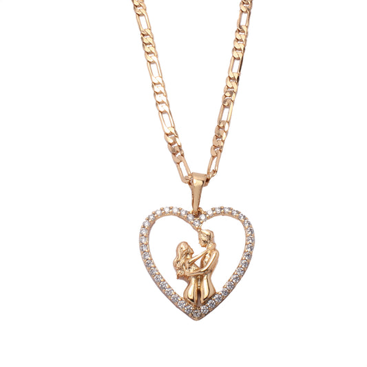 Collar Pareja Enamorada Novios Amor Corazón Oro Laminado