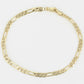 esclava pulsera unisex tejido figaro en oro lamiando 14k grosor 4mm