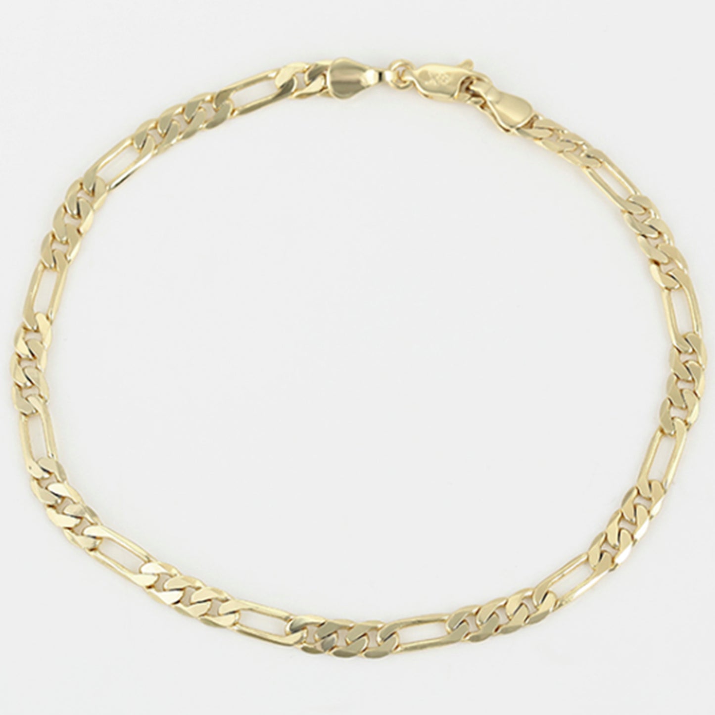 esclava pulsera unisex tejido figaro en oro lamiando 14k grosor 4mm