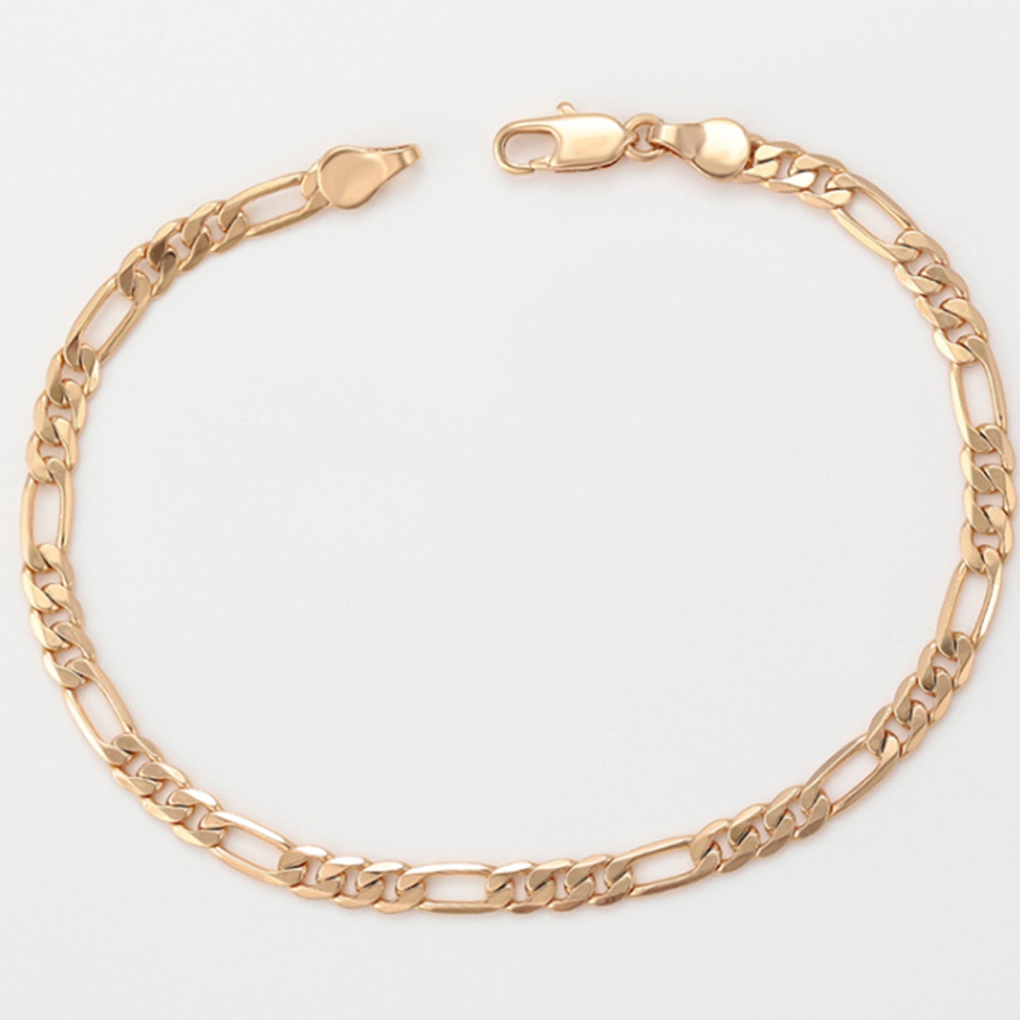 esclava pulsera unisex tejido figaro en oro lamiando 18k grosor 4mm