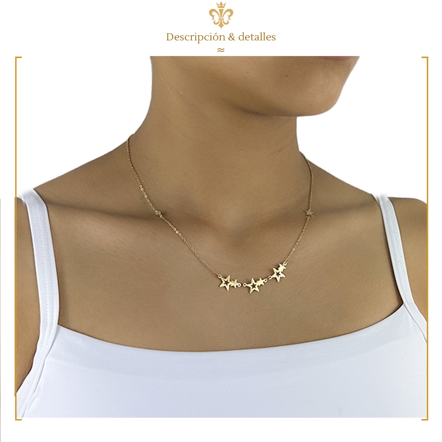 Collar Cadena Dije Estrella Mujer Gargantilla Acero Inoxidable