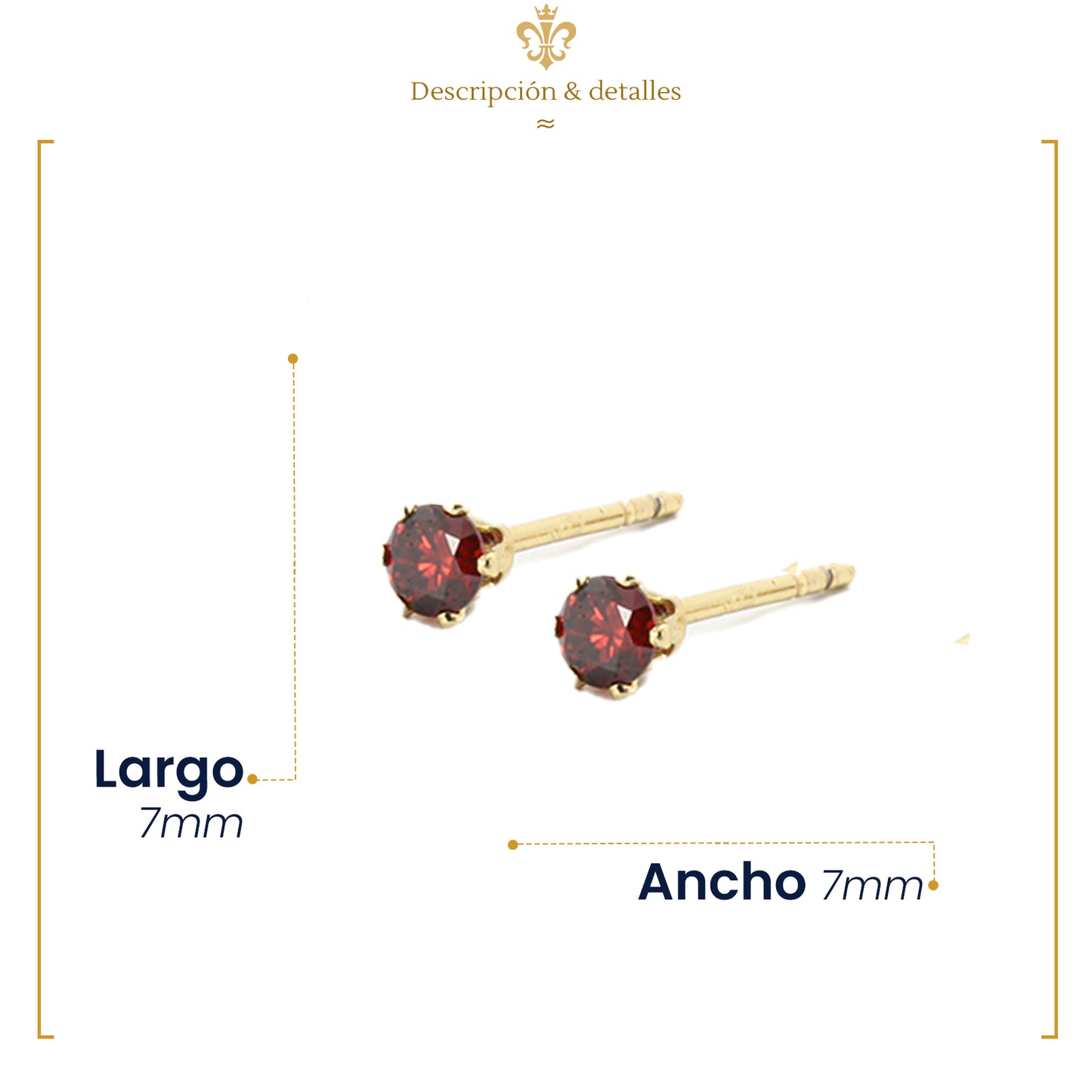 Aretes Broqueles Swarovski De Colores En Oro Laminado 14k Pequeños De 3mm