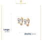 Aretes Arracaditas De Oro Laminado 18k De Mariposas Con Cristales