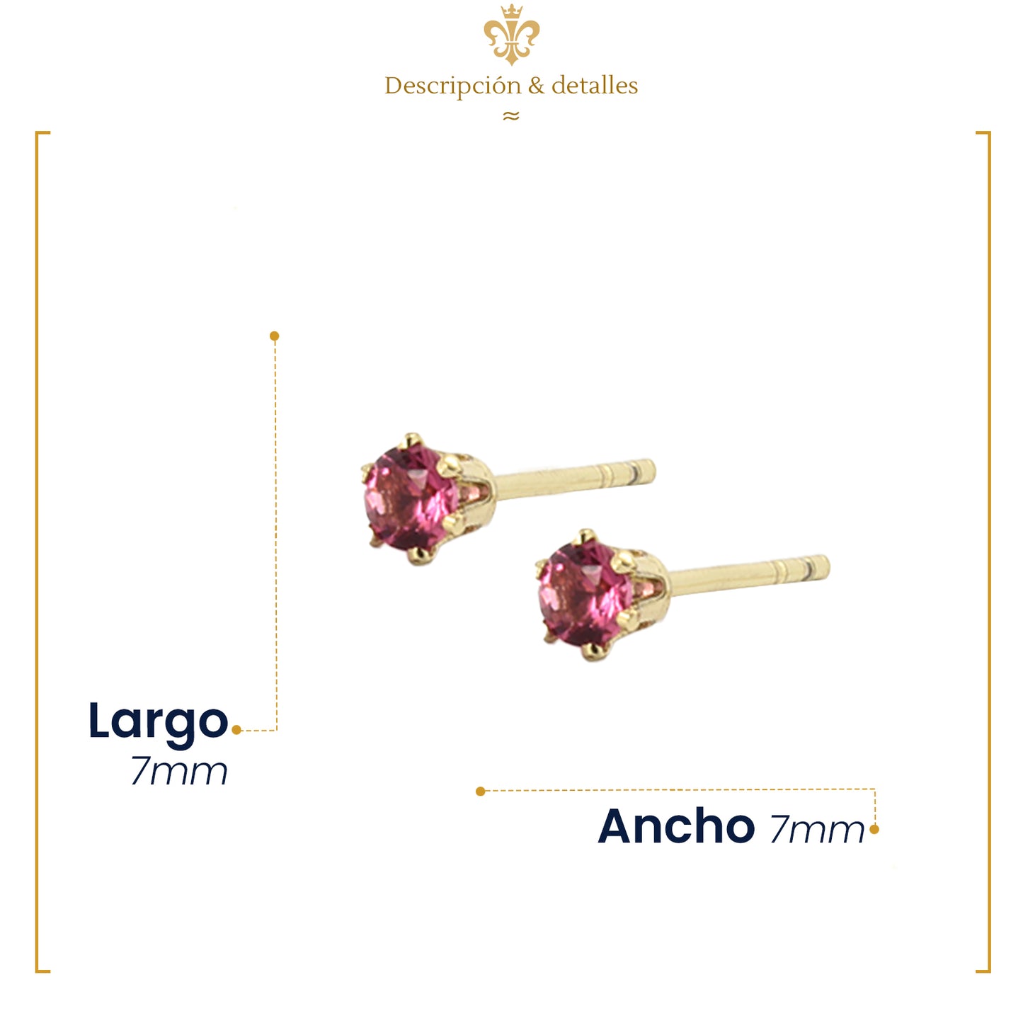 Aretes Broqueles Swarovski De Colores En Oro Laminado 14k Pequeños De 3mm