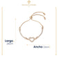 Pulsera Esclava Corazón Para Mujer Ajustable De Oro Laminado 18k Con Cristales