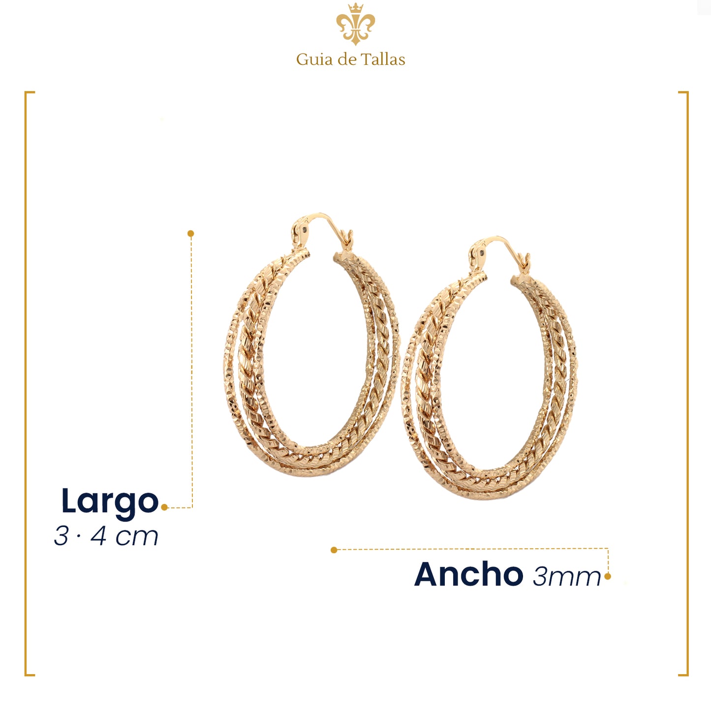 Arracada Dorada De Mujer Tejidas Gruesa Oro Laminado 18k