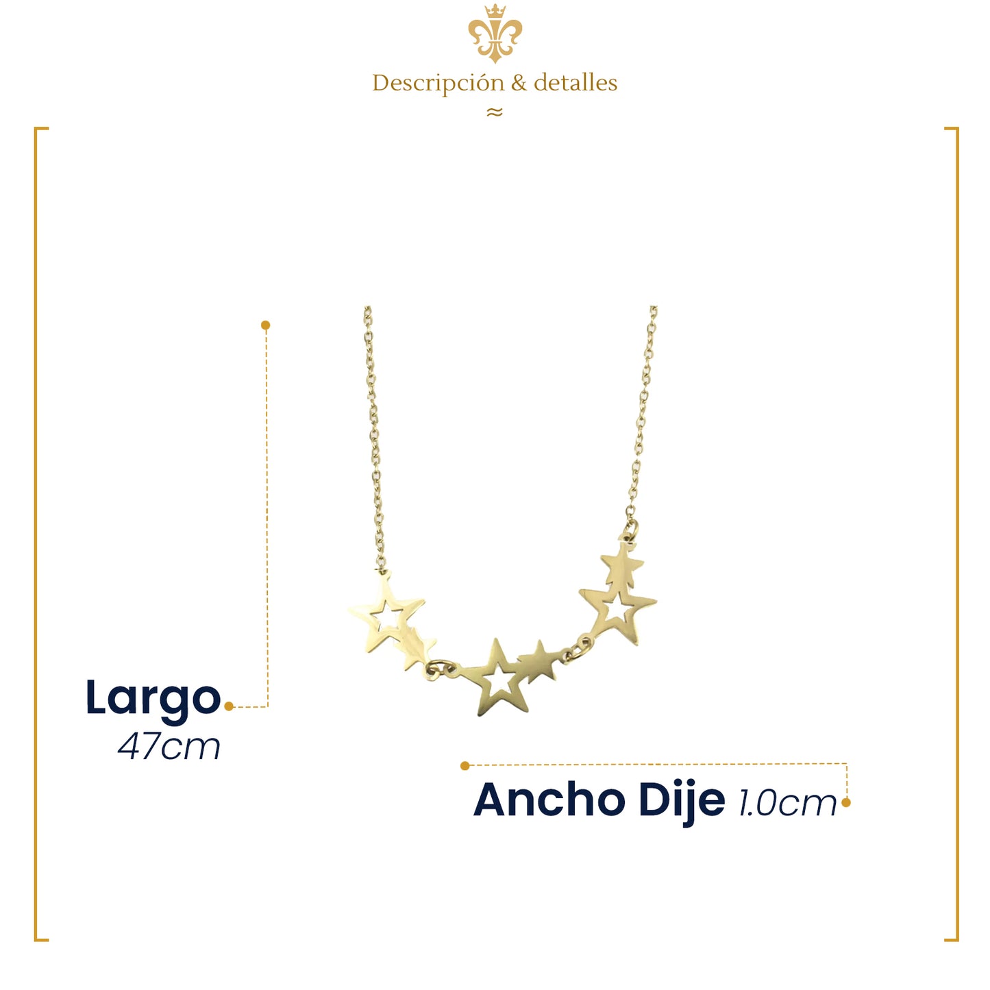 Collar Cadena Dije Estrella Mujer Gargantilla Acero Inoxidable