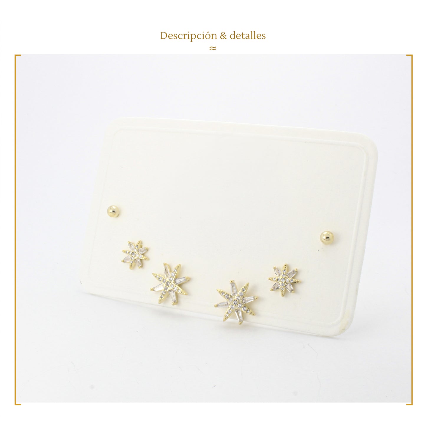 Aretes De Estrellas Broqueles Swarovski Oro Laminado 18k