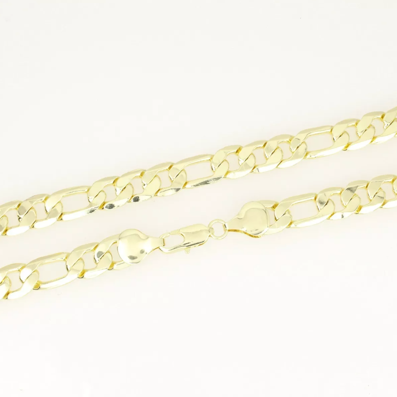 collar cadena gruesa figaro en 10mm estilo unisex en oro 14k laminado