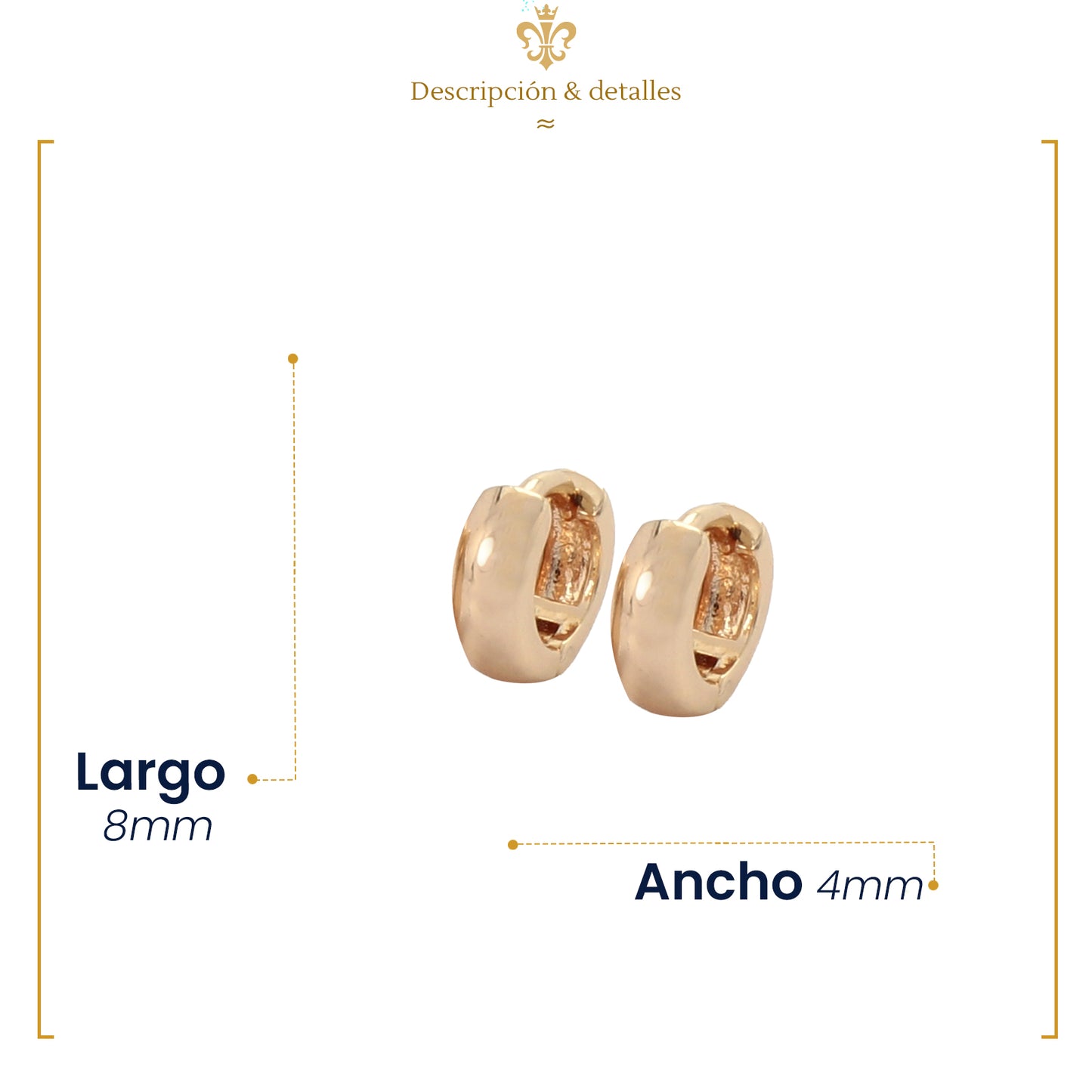 IMPERO JEWELRY Arracaditas Huggies De Moda Gruesos De Oro Laminado 18k Para Dama