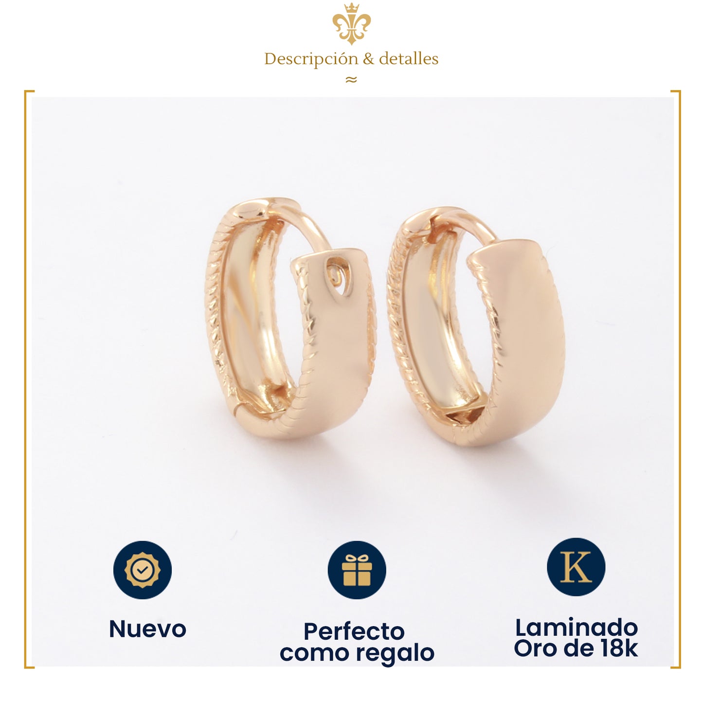 Aretes Arracadas Medianas De Finos Acabados Oro Laminado 18k