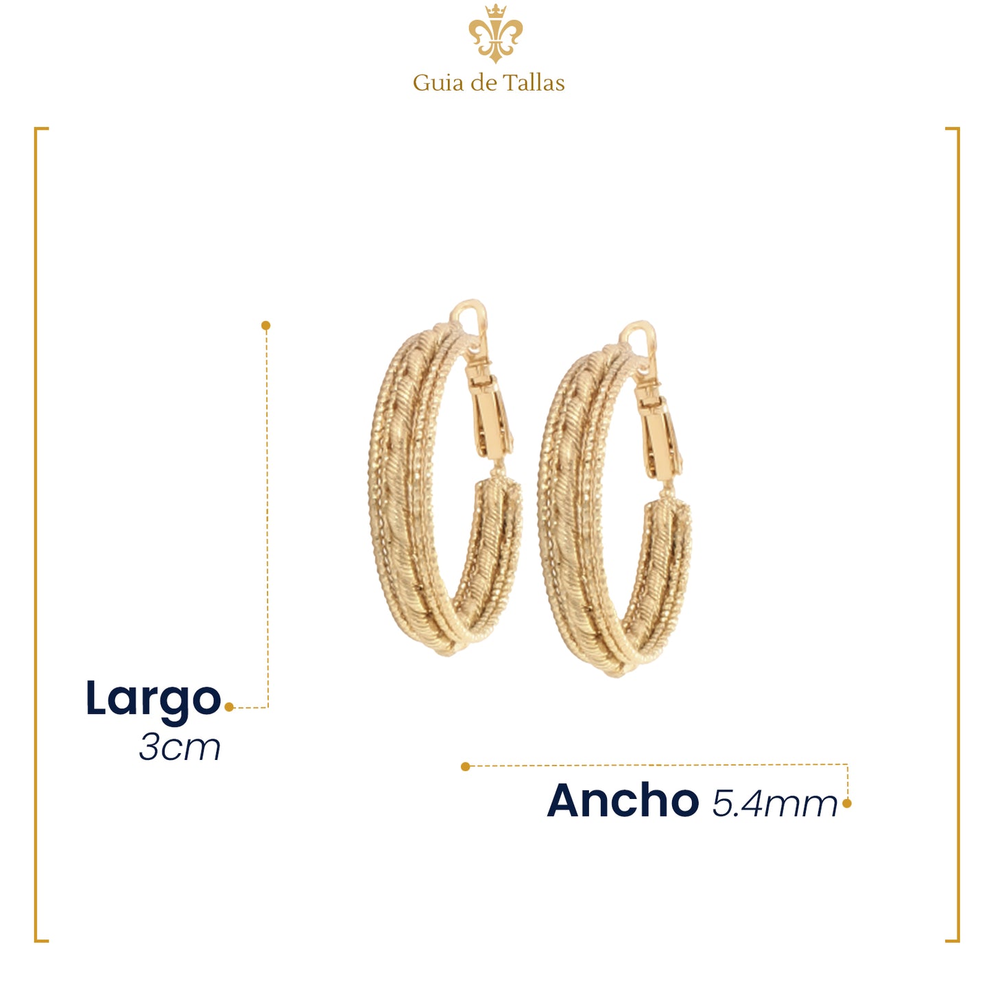 Arracadas Chicas Triples Doradas Joyeria De Oro Laminado 18k