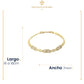 Esclava Pulsera De Placa con Grecas Diamantadas Para Mujer En Oro Laminado 14K