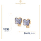 Aretes Arracaditas De Oro Laminado 18k De Mariposas Con Cristales