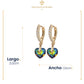 Aretes Arracaditas De Corazón Diamante Con Cristales Oro Laminado 18k