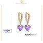 Aretes Arracaditas De Corazón Diamante Con Cristales Oro Laminado 18k