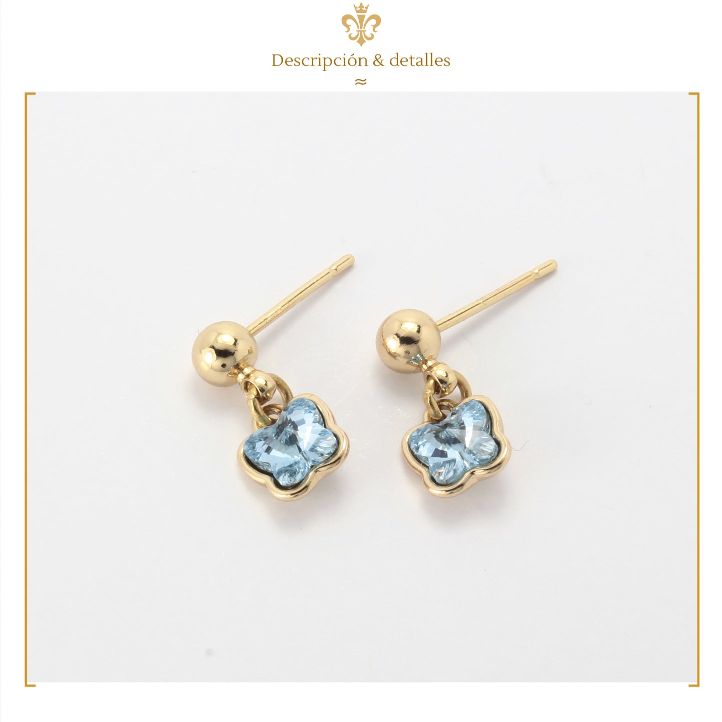 Elegantes Aretes Mariposas De Oro Lamin De 18k Con Swarovski