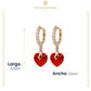 Aretes Arracaditas De Corazón Diamante Con Cristales Oro Laminado 18k