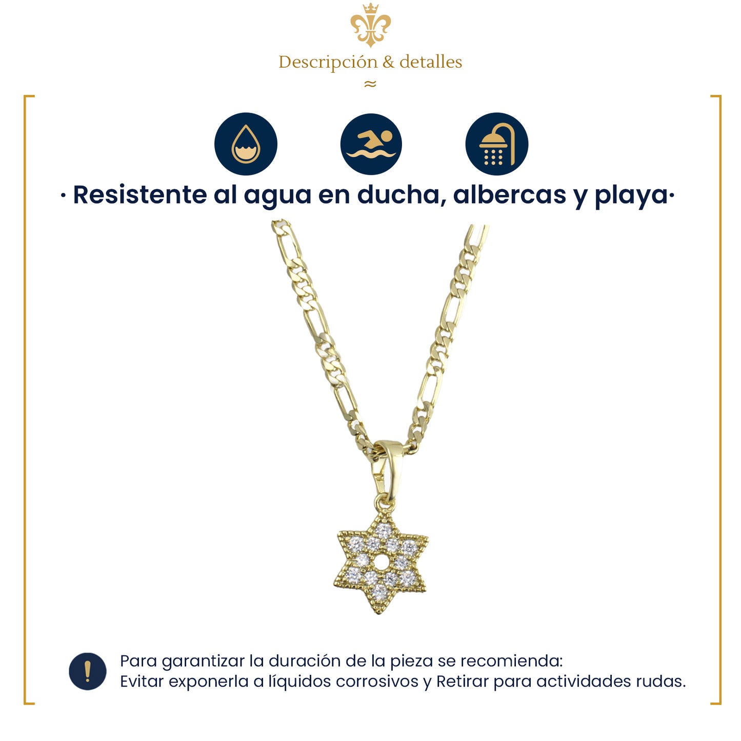 Dije De Estrella De David Diamantada En Oro Laminado Para Mujer