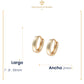 aretes arracadas pequeñas lisas estilo huggies para niña y mujer en oro laminado 18k