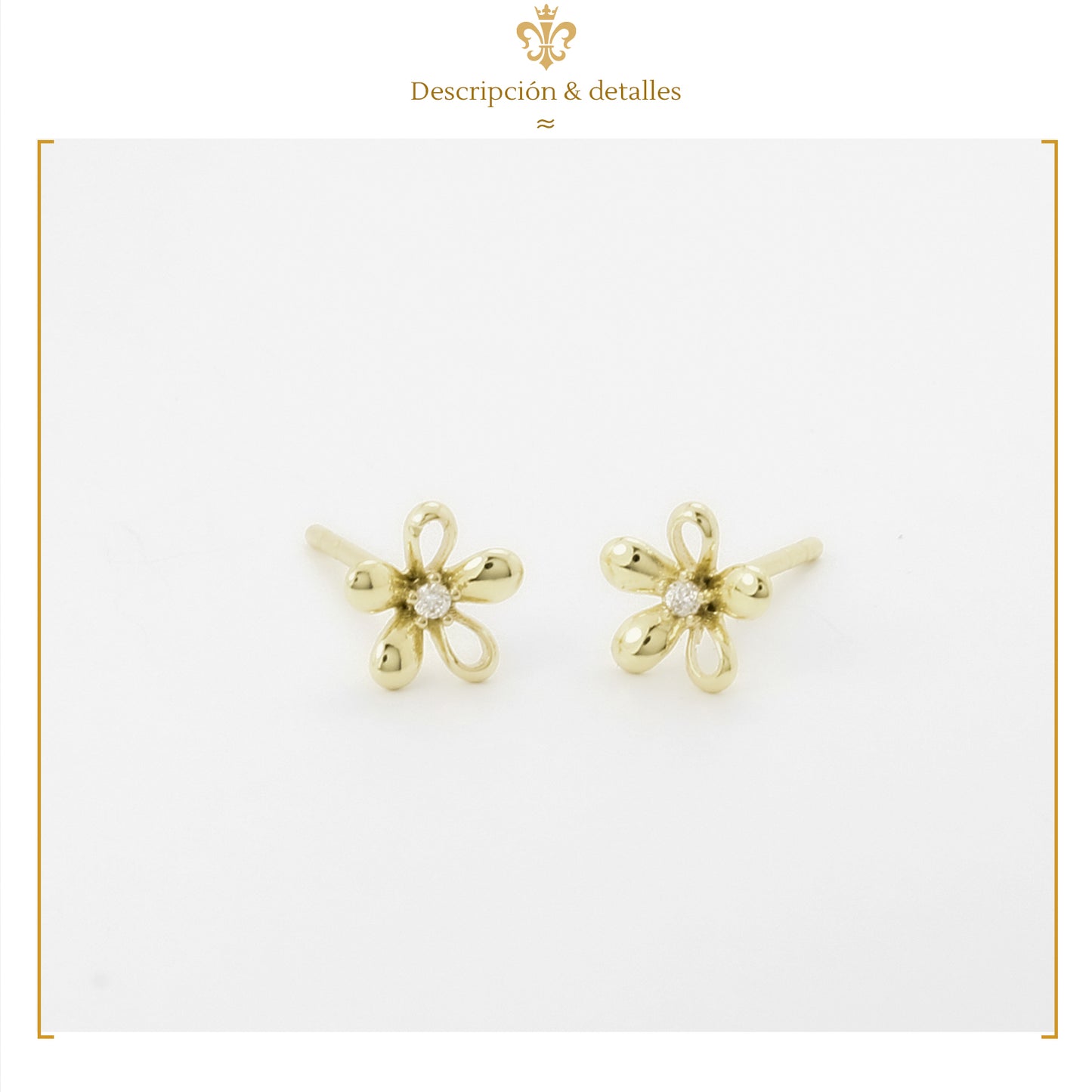 juego de 3 aretes flores con cristales en oro 14k laminado para dama