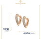 IMPERO JEWELRY Aretes De Oro Laminado Huggies De Corazones Con Swarovski