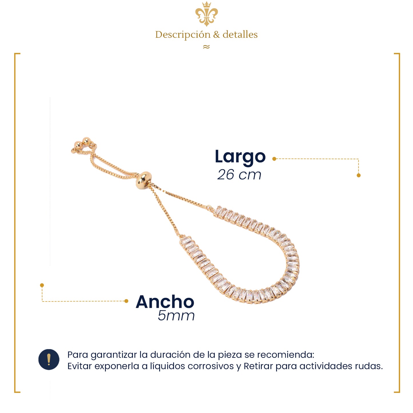 Fina Pulsera Esclava De Mujer Con Swarovski En Oro Laminado 18k