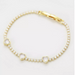 Set Collar Con Pulsera De Diamantes Corazón En Oro Lamin 14k