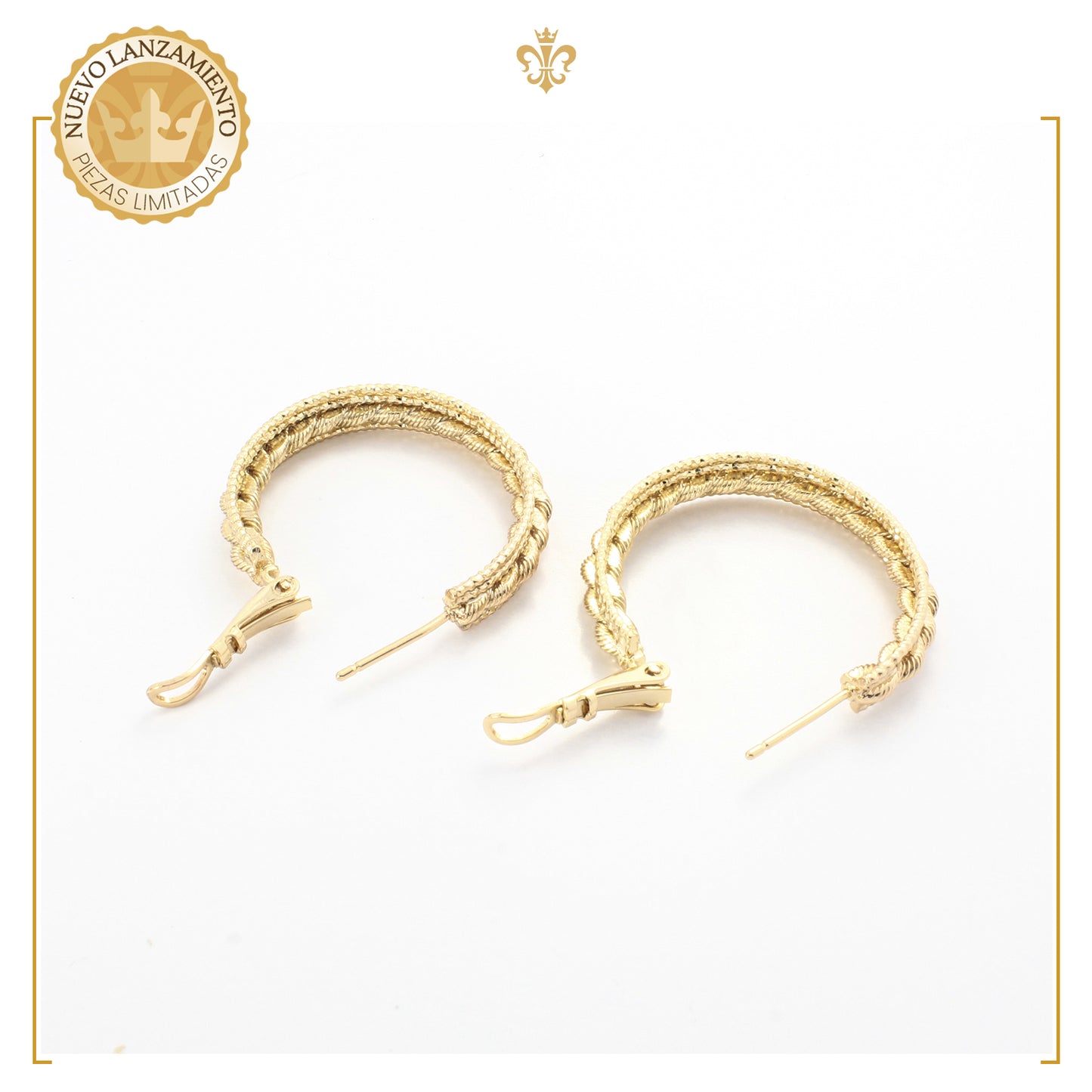 Arracadas Chicas Triples Doradas Joyeria De Oro Laminado 18k