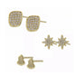 Aretes Estrellas Mujer Oro 14k Laminado Flor Cristal Swarovski Para Dama