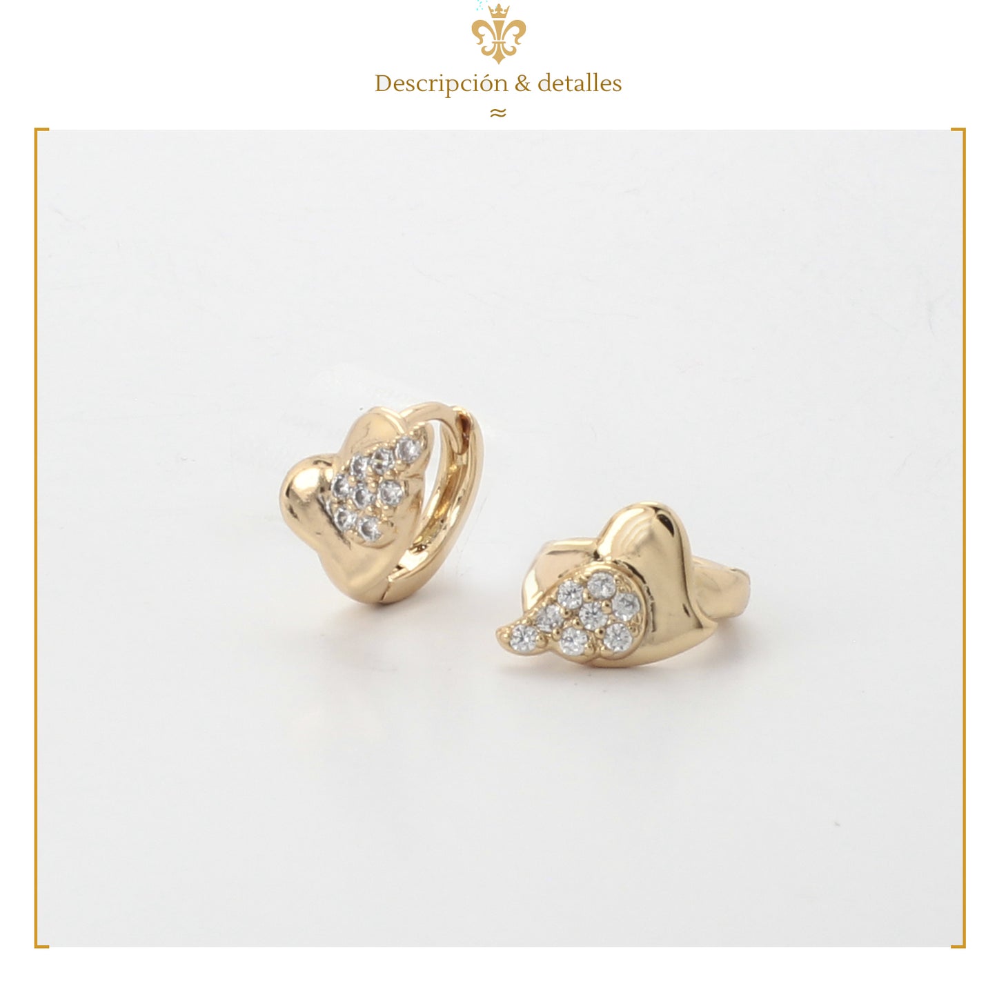 Aretes Corazón Arracaditas Chicas Oro Laminado Huggies Mujer